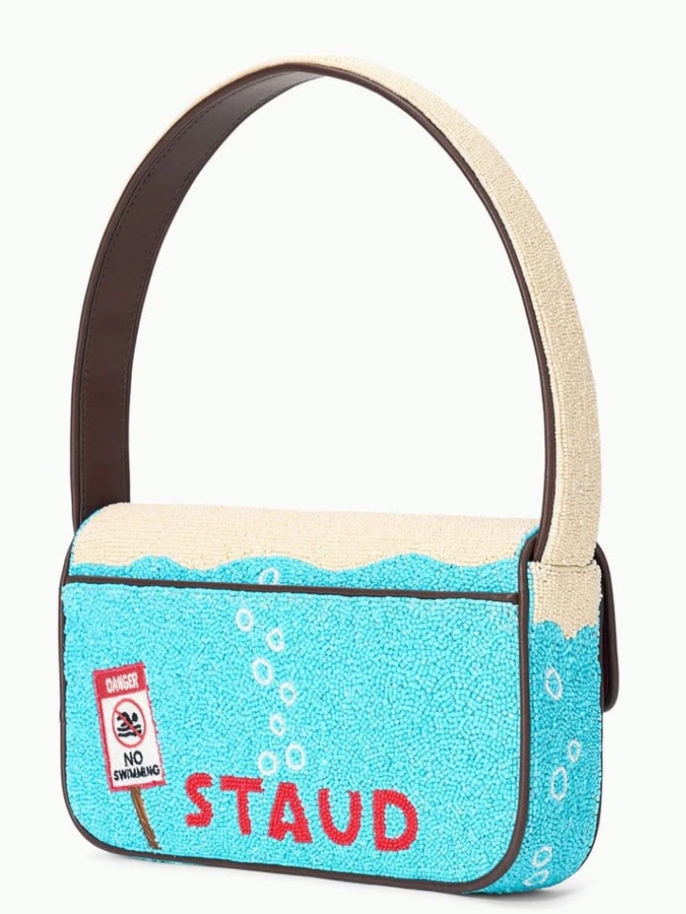 LIKE NEW STAUD Tommy Beaded Bag, Great White Shark - Picture 2 of 10